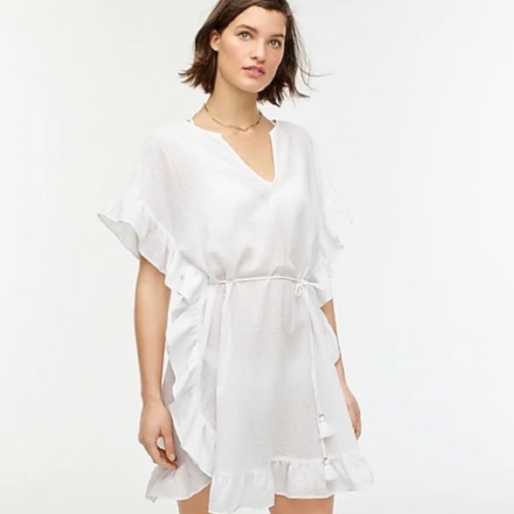 New: J Crew Side Ruffle Tunic Cover Up. Size Small